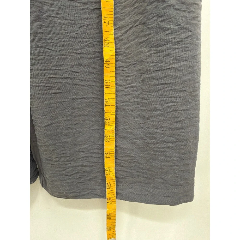 Monteau‎ Los Angeles Gray Wide Leg Jumpsuit Lg Button Front Elastic Waist Pocket